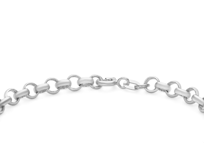 9ct White Gold Round Belcher Bracelet