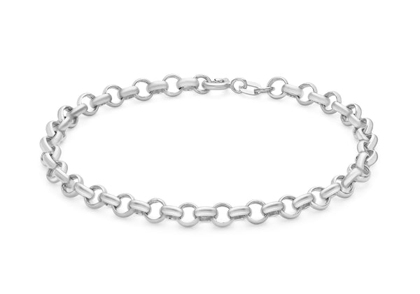 9ct White Gold Round Belcher Bracelet