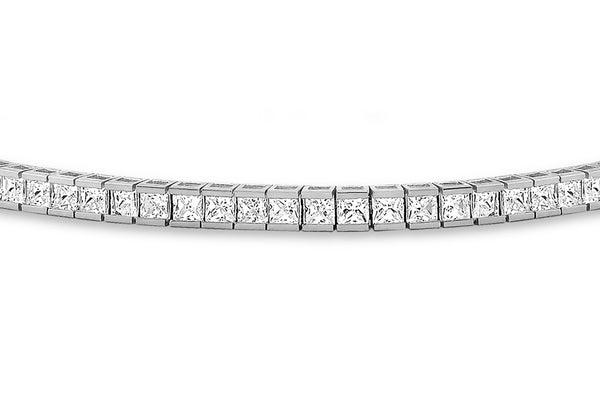 9ct White Gold Square Zirconia Tennis Bracelet