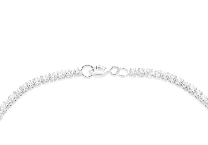 9ct White Gold Zirconia Flexible Tennis Bracelet