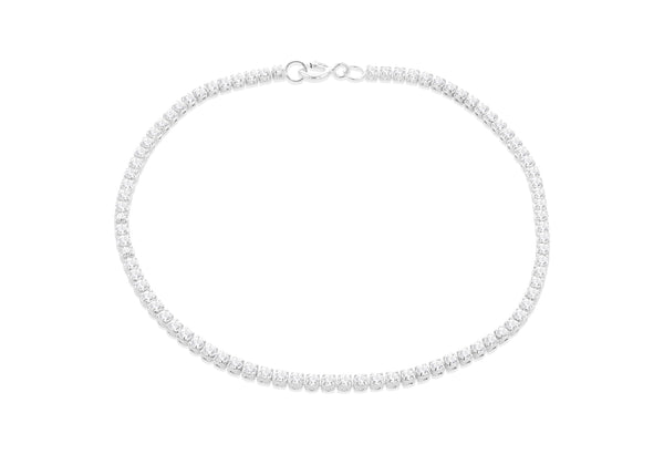 9ct White Gold Zirconia Flexible Tennis Bracelet