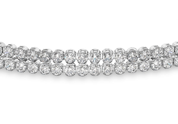 9ct White Gold Zirconia Double Tennis Bracelet