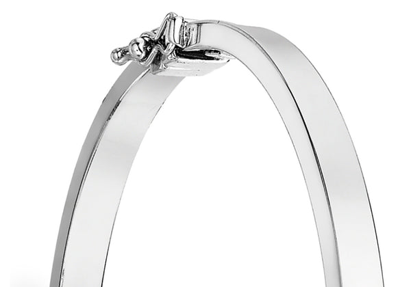 9ct White Gold Zirconia Bangle