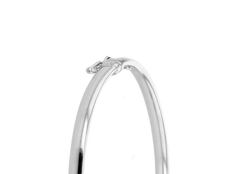 9ct White Gold Oval Tube Bangle