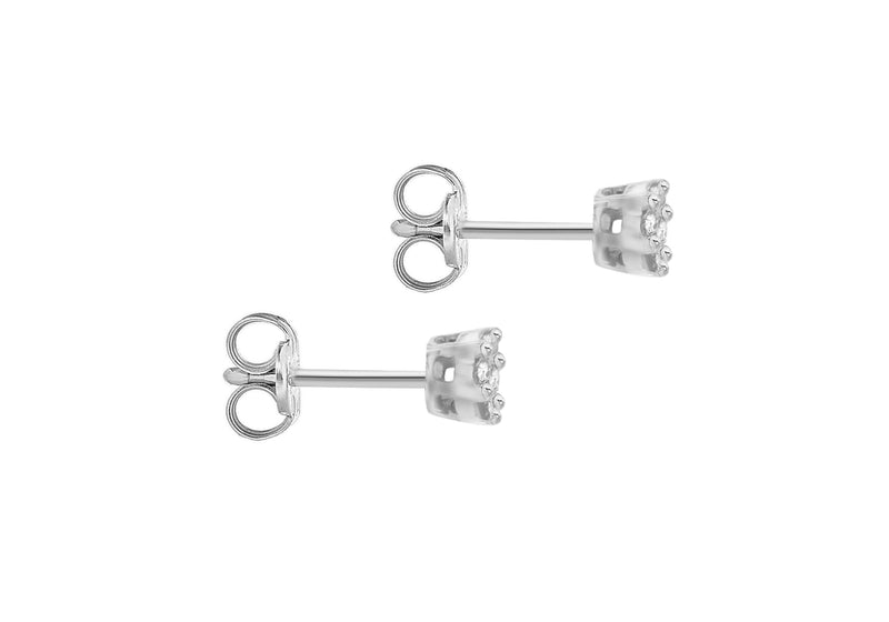 9ct White Gold 0.15ct Diamond Cluster Stud Earrings