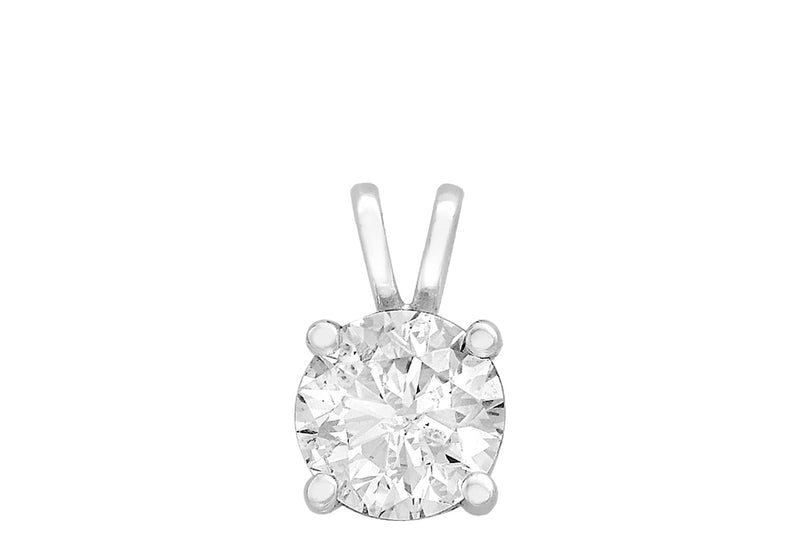 9ct White Gold 0.50ct Round Diamond Solitaire Pendant
