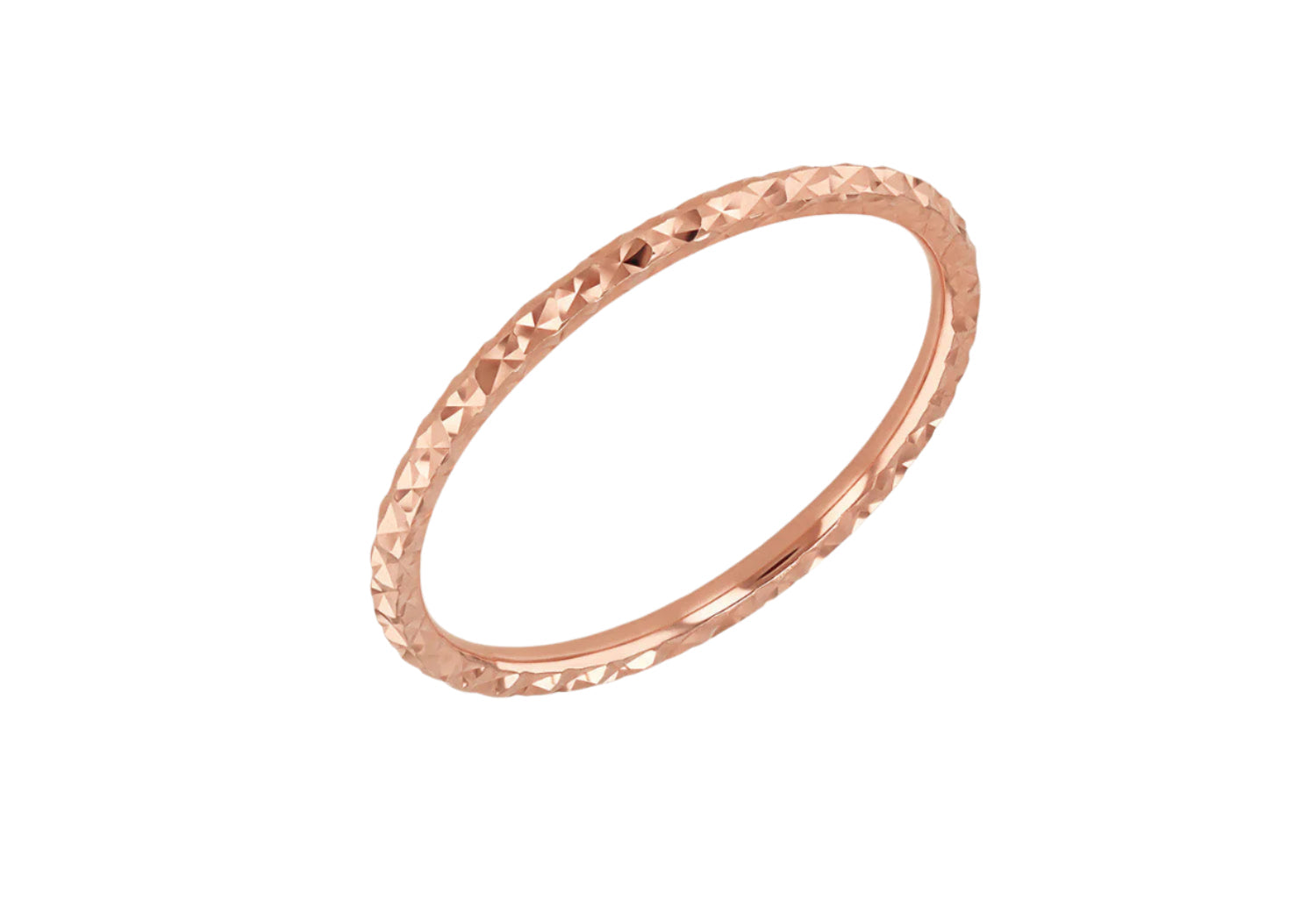 9ct Rose Gold Diamond Cut Stacking Ring