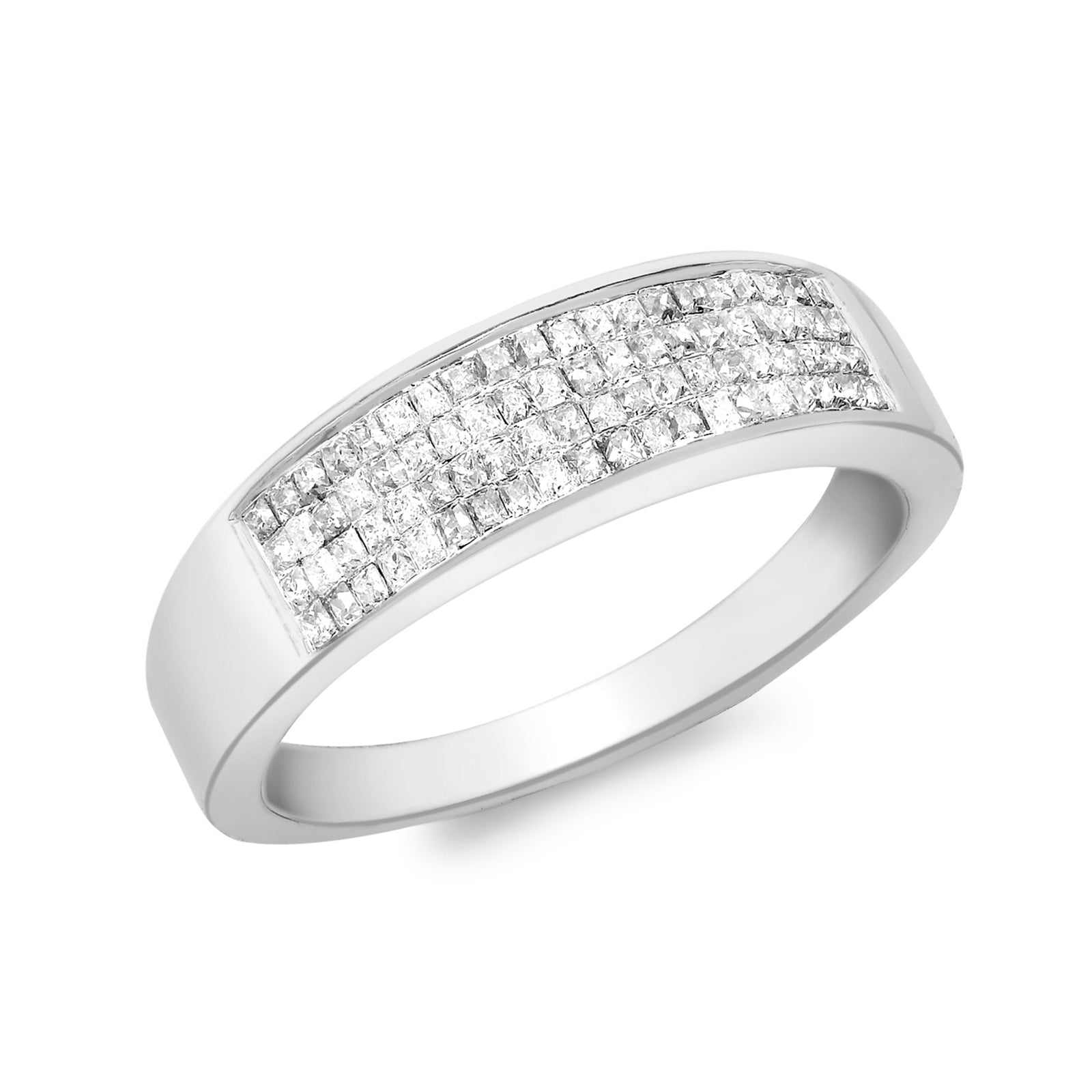 9ct White Gold 0.50ct Pavé Diamond Eternity Band Ring