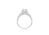 9ct White Gold 0.03ct Diamond & Opal Halo Ring