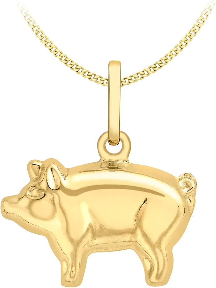 9ct Yellow Gold Pig Pendant