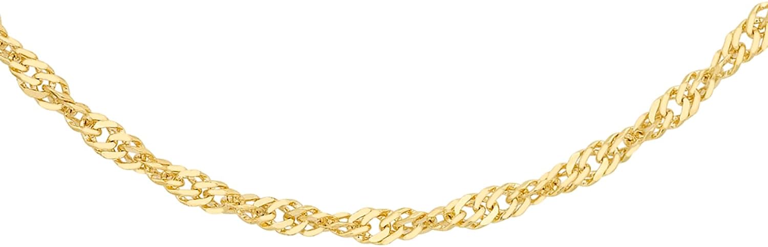 9ct Yellow Gold Diamond Cut Rope Necklace