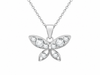 Sterling Silver Graduated Zirconia Butterfly Pendant