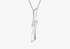 9ct White Gold 0.05ct Diamond Sculpted Drop Slider Pendant