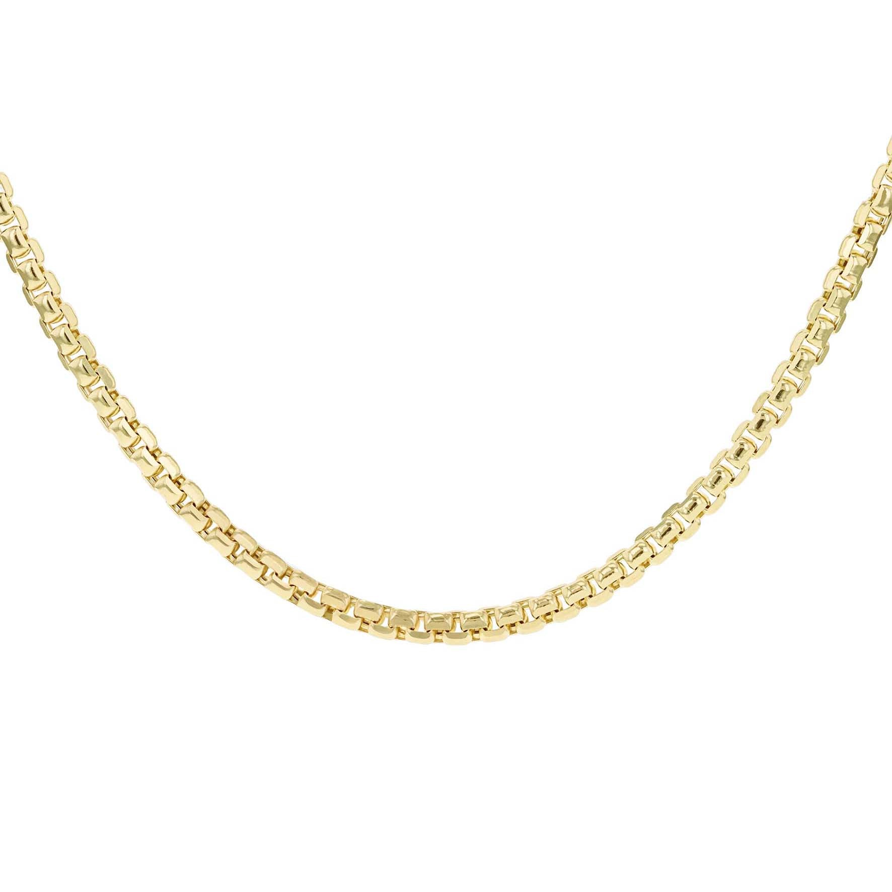 14ct Yellow Gold Diamond Cut Box Chain