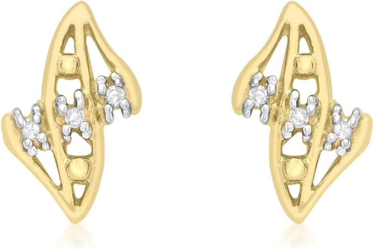 9ct Yellow Gold 0.03ct Diamond Stud Earrings