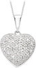 Висулка с диамантено сърце от 9ct бяло злато 0,10ct