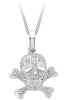 9ct White Gold 0.15ct Diamond Skull & Crossbones Pendant
