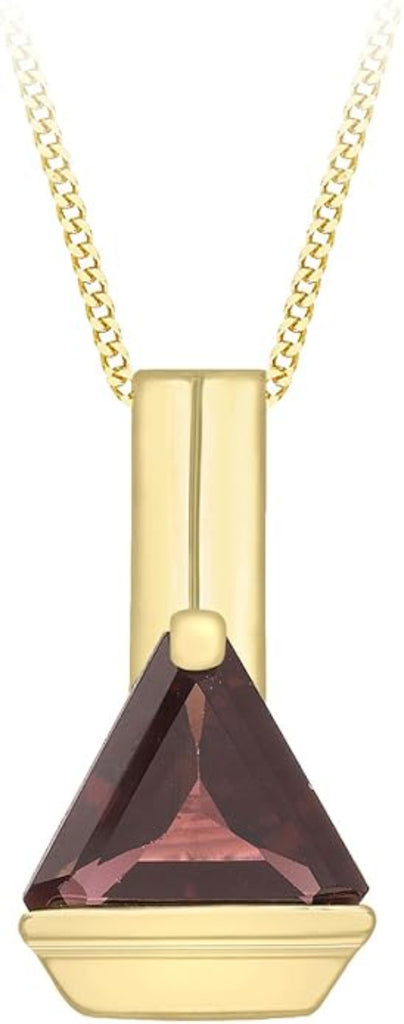 9ct Yellow Gold Triangle Garnet Pendant