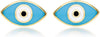 9ct Yellow Gold Blue Evil Eye Stud Earrings