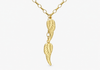 9ct Yellow Gold Angel Wings Charm Drop Necklace