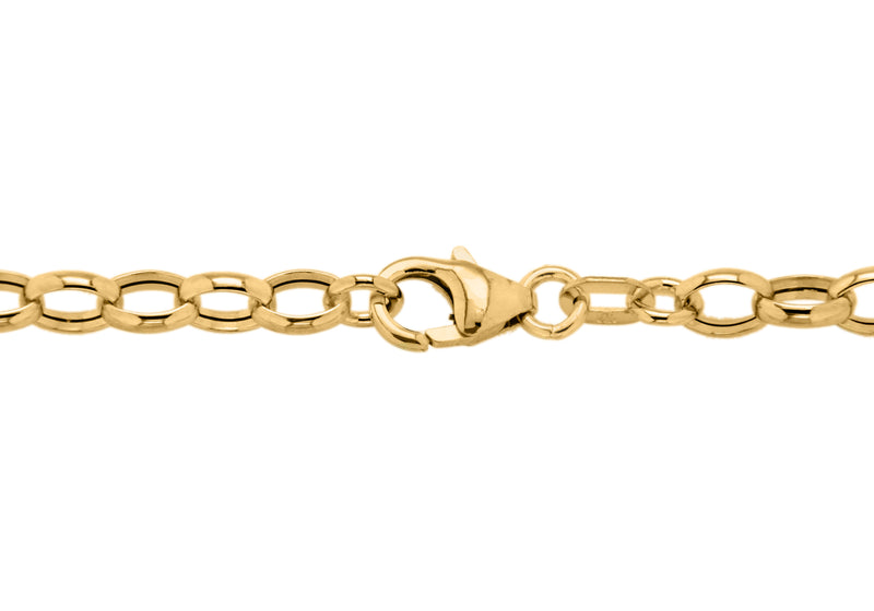 18ct Yellow Gold 130 Oval Belcher Chain Necklace
