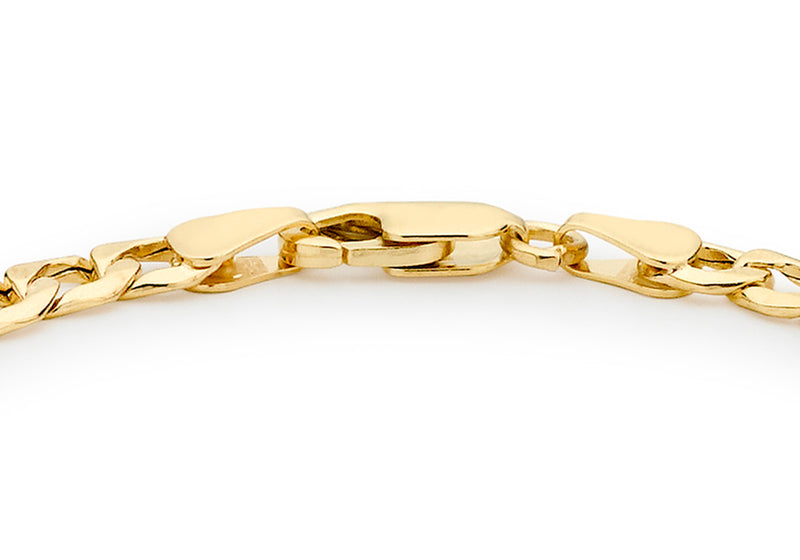 9ct Yellow Gold 120 Six-Sided Curb Chain Bracelet