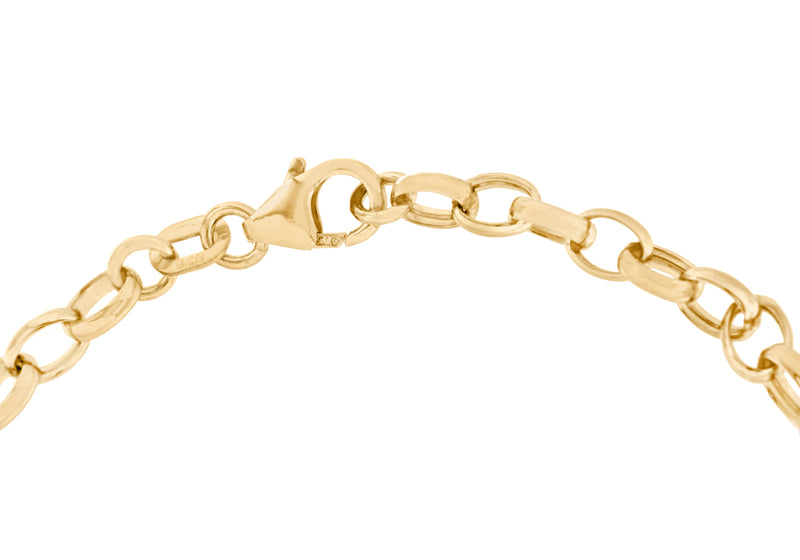 18ct Yellow Gold 130 Oval Belcher Links Bracelet