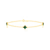 18ct Yellow Gold Malachite Clover Station Bracelet