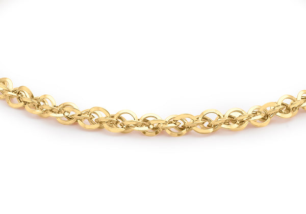 18ct Yellow Gold 60 Diamond Cut Prince of Wales Bracelet