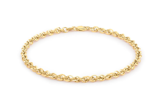 18ct Yellow Gold 60 Diamond Cut Prince of Wales Bracelet