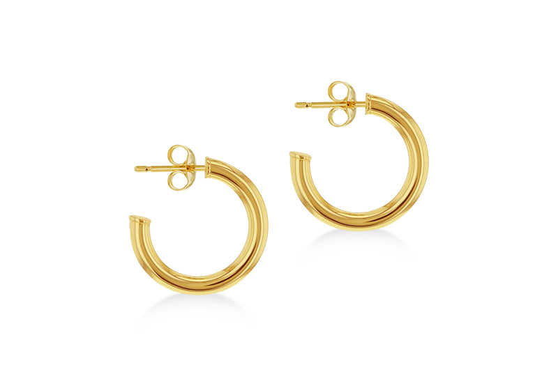 18ct Yellow Gold Half-Hoop Round Stud Earrings