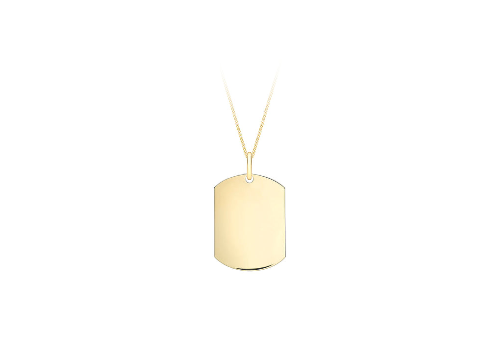 9ct Yellow Gold Single Dog Tag Pendant