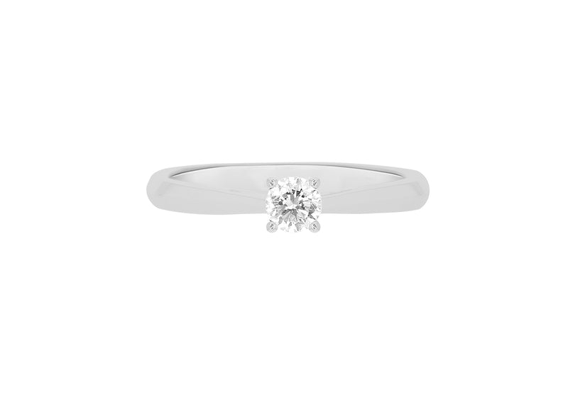 18ct White Gold 0.50ct Diamond Band Solitaire Ring
