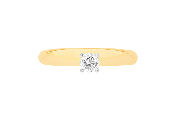 18ct Yellow Gold 0.50ct Diamond Band Solitaire Ring