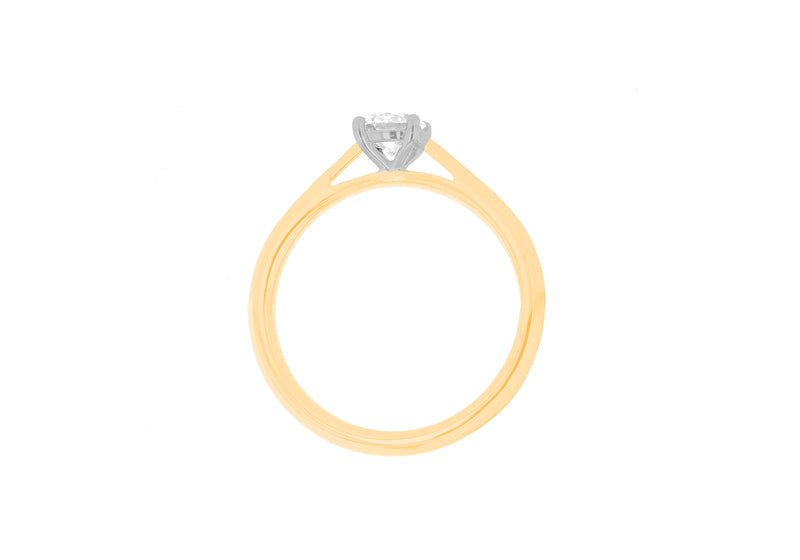 18ct Yellow Gold 0.70ct Diamond Band Solitaire Ring