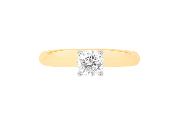 18ct Yellow Gold 1.00ct Diamond Band Solitaire Ring