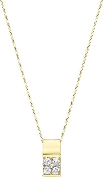 9ct Yellow Gold 0.19ct Oblique Diamond Pendant