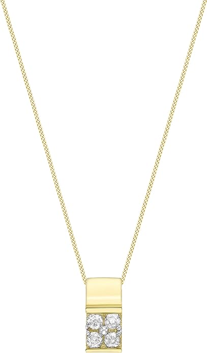 9ct Yellow Gold 0.19ct Oblique Diamond Pendant