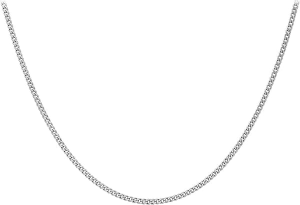18ct White Gold 90 Diamond Cut Curb Chain
