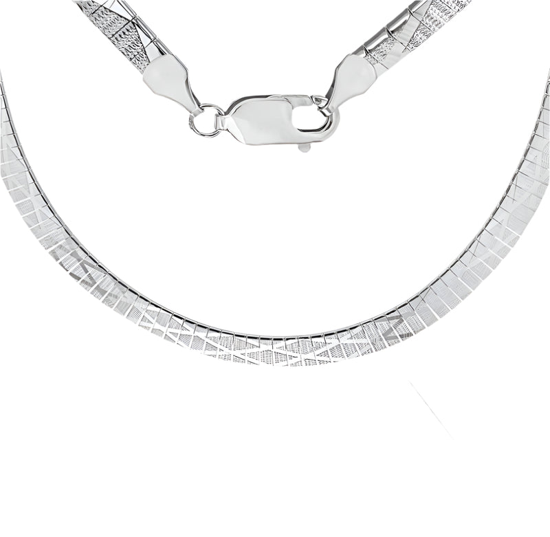 Sterling Silver Cleopatra Diamond Etched Necklace