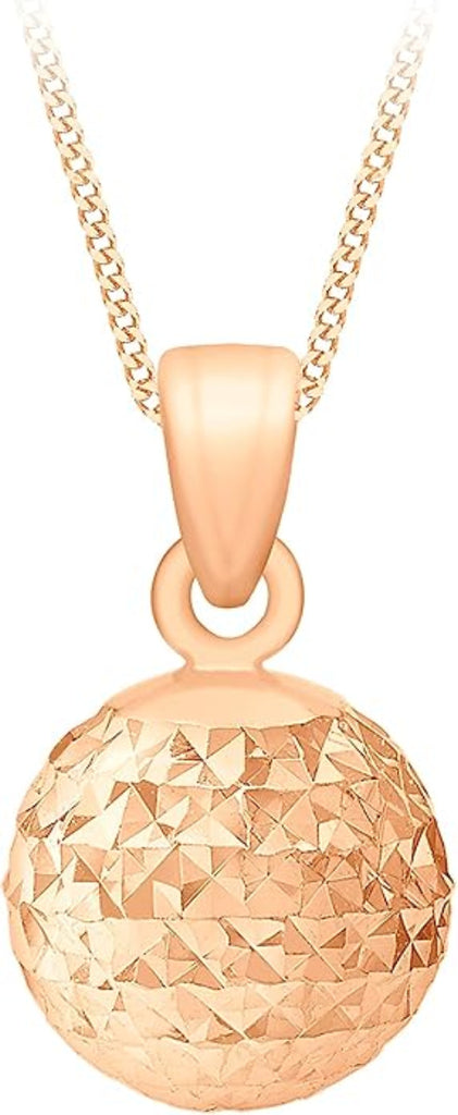 9ct Rose Gold Diamond Cut Ball Pendant