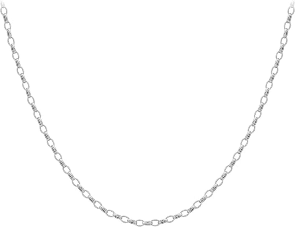 9ct White Gold 130 Oval Belcher Chain