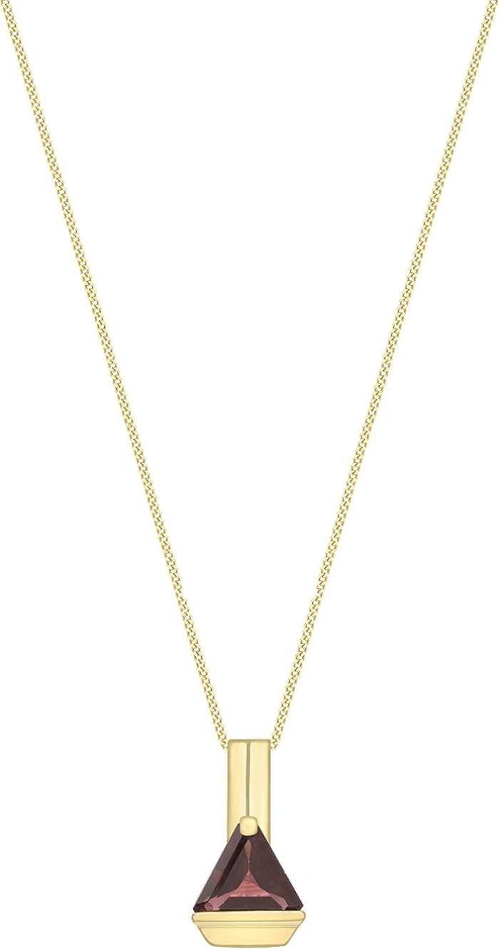 9ct Yellow Gold Triangle Garnet Pendant