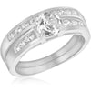 Gold Plated Sterling Silver Zirconia Engagement & Wedding Band Rings