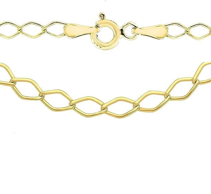 9ct Yellow Gold 50 Hollow Diamond Link Curb Chain