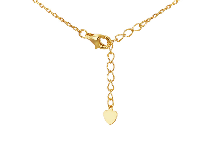 Gold Plated Sterling Silver Clover Malachite Zirconia Pendant