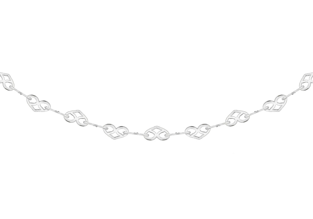 Sterling Silver Hearts Link Chain