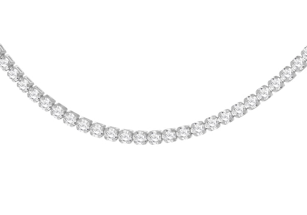 Yellow Gold Plated Sterling Silver Zirconia Tennis Necklace