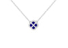 Sterling Silver Blue Lazurite & Zirconia Clover Pendant