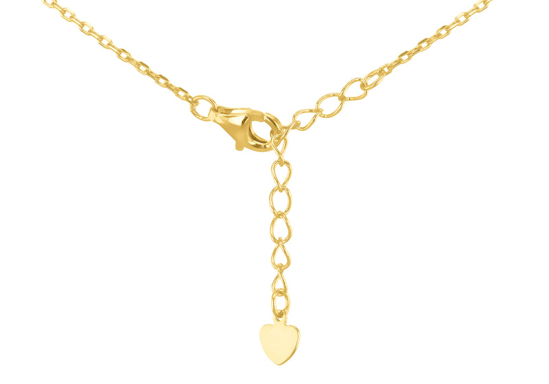 Yellow Gold Plated Sterling Silver Rainbow Clover & Zirconia Pendant